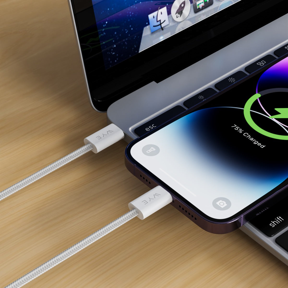 60W USB-C to 8-Pin Fast Charging & Data Cable